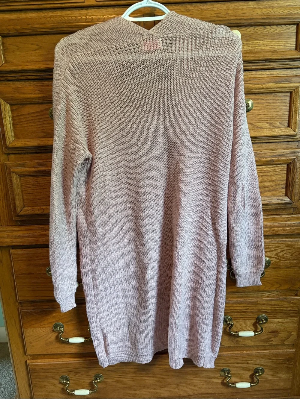Pink Lily Dusty Rose Open-Front Cardigan